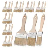 Housoutil Chip-Pinsel 24 Stück Backpinsel Aus Holz Pinsel Für Kunst Handwerk Epoxidharz Lack Harz Beize Kleber Gesso Grundierung Acryl- Und Ölfarbe