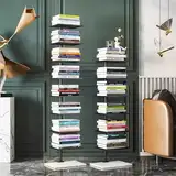 Moderner Vertikaler Bücherregal-turm, Freistehendes Bücherregal Mit Offenen Regalen, Einfaches, Schmales, Unsichtbares Bücherregal Für Kleine Räume, Bodenwand-bücherregal Für (Size:9-Tier 1PC,Color:B)