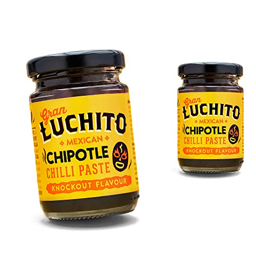 Gran Luchito Mexikanische Chipotle Chilipaste 100g | Handgefertigt in Mexiko | Super rauchige Kochpaste mit mittlerer bis scharfer Würze| Perfekt zum Kochen mexikanischer Speisen (2er-Pack)