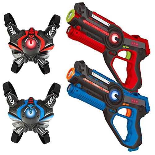 FORHISHER Laser Tag Set, Laser Tag Pistolen 2er Set mit Weste für Kinder,Lasertag Spielset, 4 5 6 7 8 9 10 11 12+ Jahre alte Jungen Mädchen