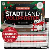 DENKRIESEN - Stadt Land VOLLPFOSTEN® Christmas Edition - 'Alle Jahre Wieder' - A3 | Weihnachtsspiel | Familienspiel | Stadt Land Fluss | Spielblock | Geschenkidee