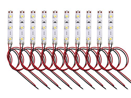 HUAZIZ 10 STK LED Hausbeleuchtung 5cm Warmweiss mit Kabel 20cm 12-18V, Modellbau Led Beleuchtung