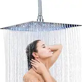 Duschkopf Regendusche LED Kopfbrause 30 * 30cm Regendusche Duschbrause Edelstahl, Chrom Ultradünn 3 farben LED platz