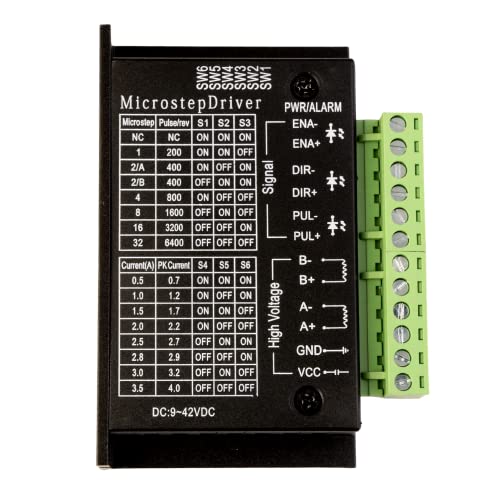 ANGEEK Schrittmotortreiber TB6600 Nema 17/23/34 Stepper Motor Driver 9-42V 4A Geeignet 42/57/86 Typ 2/4 Phasen Schrittmotor, Schrittmotor Treiber für 3D Drucker/CNC