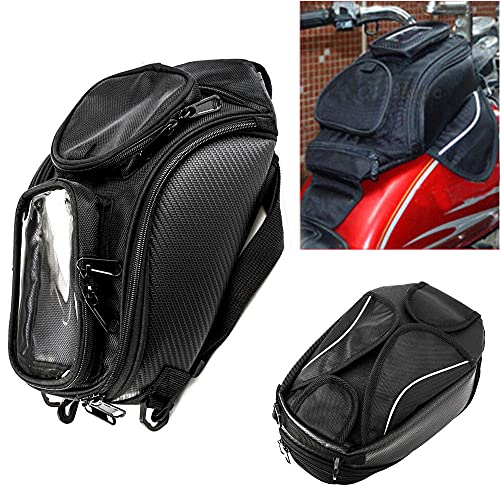 Motorrad Tankrucksack Oxford magnetische Satteltasche mit großen Fenster 48,5 * 37 cm Universal Rear Seat Satteltasche Travel Tool Schwanz Gepäck