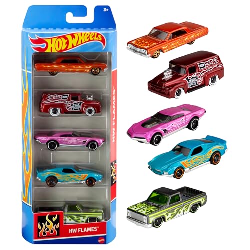 Hot Wheels Autos Set, 5er Pack, Verschiedene Modelle von Spielzeugautos, Maßstab 1:64, mit realistischen Details, Auto Spielzeug, Stile variieren, Spielzeug ab 3 Jahre, 1806