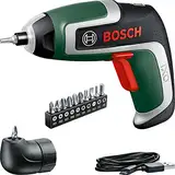 Bosch Akkuschrauber IXO (7. Generation; 3,6V; 2,0Ah; 5,5Nm; mit Mikro-USB-Kabel; Inklusive Winkel-Aufsatz; schraubt bis zu 190 Schrauben; im Karton) – Amazon Edition