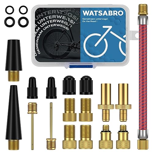 WATSABRO Fahrradventil Adapter Set,Autoventil Adapter und Französisches Ventil Adapter,Kompressor Ventiladapter,Luftpumpe Adapter