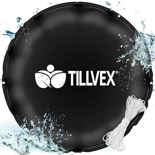 tillvex® Poolkissen Winter XXL | Luftkissen inkl. Reparaturkit | Winterkissen mit Sicherheitsventil | Poolpolster Pool Abdeckung Kissen Doppelnaht (500cm, Schwarz)