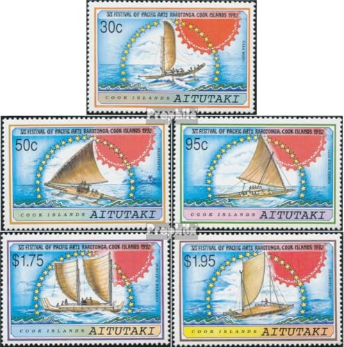 Prophila Collection Aitutaki 687-691 (kompl.Ausg.) postfrisch ** MNH 1992 Kunstfestival (Briefmarken für Sammler) Seefahrt/Schiffe