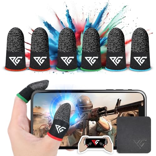 Progameplays Fingerhüllen für Gaming, Pubg Cod Handy, atmungsaktiv, Anti-Schweiß, Anti-Trockenheit, Gaming-Telefon-kompatibel, Ultra-empfindliche Fingerhandschuhe (Hybride Gemischt)