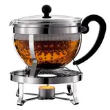 CHAMBORD SET: Teebereiter mit Plastikfilter, 1.3 l, mit Rechaud, Glänzend