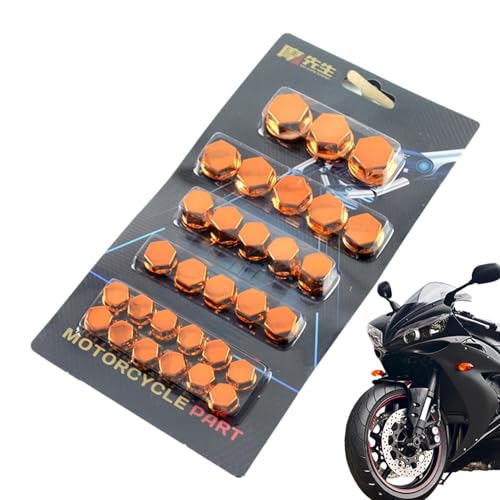 Motorradschraubenabdeckung in 5 Farben, dekorative Teile für Motorräder, Mutterkopfabdeckungen | 30 Stück / Dekoration des Motorrads Zierschrauben