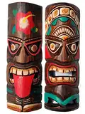 Interlifestyle 2er-Set Tiki Wandmaske Holz 30cm Wandmontage