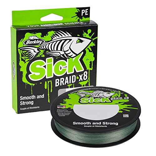 Berkley Sick Braid – 8-fach geflochtene Angelschnur, super glattes 8-fach Multifaden PE Raubfischgeflecht, Angelschnüre 150-300 m zum Süßwasser- oder Salzwasser-Meeresangeln