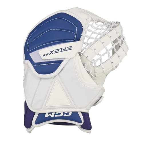 CCM EFLEX 6.9 Eishockey Torwarthandschuh Catcher, Intermediate (Weiß/Weiß/Weiß/Weiß, Regulär)