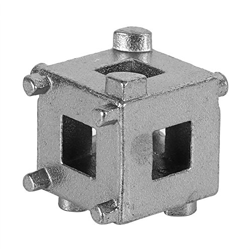 Scheibenbremskolbenwerkzeug, Universal Carbon Stahl Auto hinten Scheibenbremskolben Retractor Tool Wind Zurück Cube Calliper Adapter Silber für Fahrzeuge mit 4-Rad Scheibenbremsen