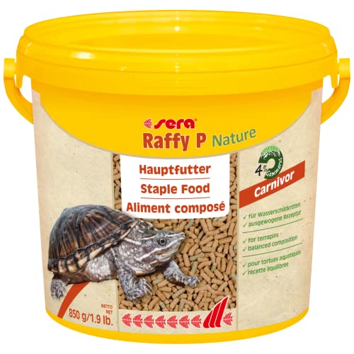 sera Raffy P Nature 3,8 L (850 g) | Wasserschildkröten Futter | Ausgewogene Nahrung für Schildkröten | Enthält tierische und pflanzliche Inhaltsstoffe | Fischfutter Made in Germany