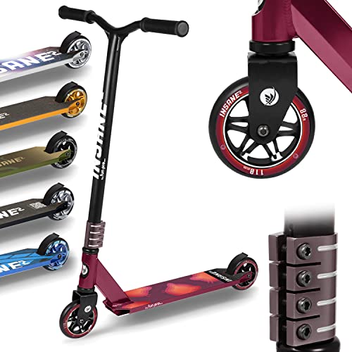 Fun Pro Stunt Scooter Insane2, Stunt Roller mit ABEC 9 Lager, Scooter mit Griptape,