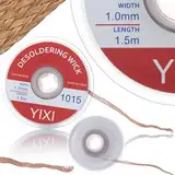 Rosfix Entlötlitze – Plektron aus Kupfer | 1mm x 1,5m | Effizientes Entfernen von Lötzinn | Elektronikreparaturen | Zubehör für Lötarbeiten