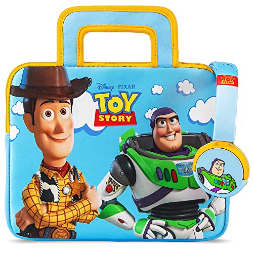 Pebble Gear Disney Toy Story Kids Tablet-Tasche & Kopfhörer, kindersichere Lautstärkebeschränkung, Kinder-Tasche passend für 8 Zoll Tablets, Platz für Spielzeug & Zubehör, Music-Sharing Funktion