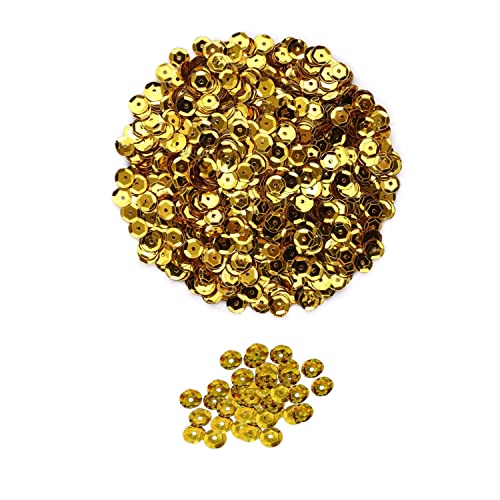 Rund-Pailletten zum Nähen,2800 Pailetten Gold zum Aufähen DIY Basteln - Ø 6mm, 30g Beutel Pailletten zum aufnähen, aufkleben,Nähen, Kunst, DIY, Schmuck basteln.