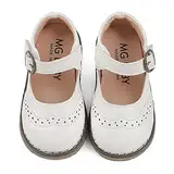 Cheerful Mario Ballerinas Mädchen Mary Jane Halbschuhe Für Mädchen Baby Kleinkind 1-6 Alter Gummisohle Weiß 24 EU