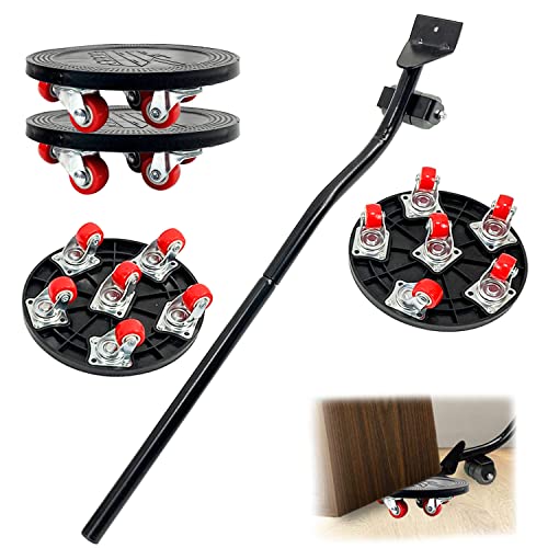 Möbel Transportrollen Set, Möbelheber und Möbelroller mit 6 Transportroller, 4 Möbel Roller + 1 Lastenheber, 360° Rotierbare Möbelrollen, Möbeltransportrollen für Schwere Möbel Schränke