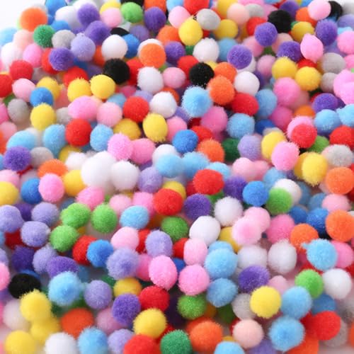 SEFIRST 1100 Stück Pompons zum Basteln 10mm, Filzkugeln Bunt Klein, Kugeln zum basteln, Mini Pompoms zum Basteln für Kinder und Erwachsene, Bunte Pompons für Handwerk Dekorieren Verzieren Nähen DIY