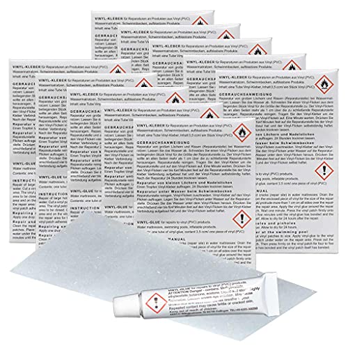 10x Blue Magic PVC Reparatur-Set Kleber und Flicken für Wasserbett, Pool, Planschbecken, Wasserbälle etc.