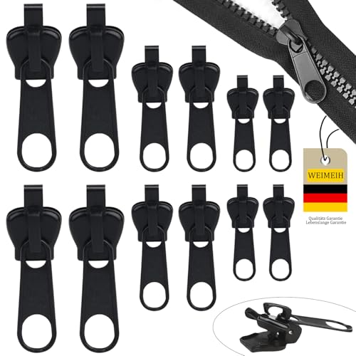 Reisverschluss-reparaturset,12Pcs Reißverschluss-zipper Schieber Ersatz,Abnehmbare Reißverschluss Zipper Pull Fixer Reißverschluss Reparatur Set für Universal Reißverschluss,Kleidung,Bettzug, Gepäck