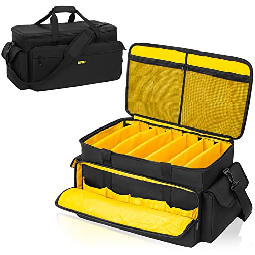 LEFOR·Z DJ Tasche,Große Kabel Organizer Tasche mit Abnehmbarem Gepolstertem Boden und Trennwänden,DJ Kabeltasche für DJ-Equipment,Musikinstrumente und Zubehör