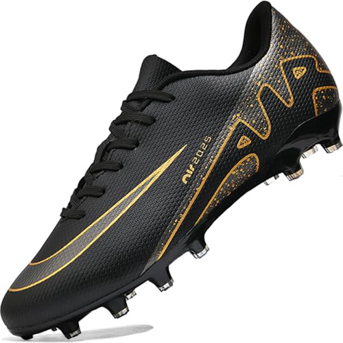 GOGOUP Damen Fußballschuhe Professionelle Fussballschuhe Jugendliche Herren Outdoor Athletics Fußball Stiefel AG Wettkampf Trainingsschuhe Unisex Schwarz 40 EU