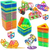 Kinyoda Magnetische Bausteine, 61 Pcs Magnetspielzeug,Magnetbausteine Set,Magnet Spielzeug,Magnet Spielzeug Kinder DIY,Magnetspiele für Geschenk ab 3 Jahre Junge,Mädchen Bauklötze Kinderspielzeug