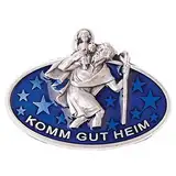 MaMeMi CHRISTOPHORUS Autoplakette oval blau [4,5 cm lang] Auto-Plakette CHRISTOPHERUS zb als Geschenk zum Führerschein. Aufschrift Komm gut heim