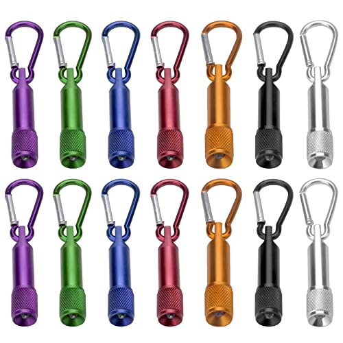 14Pcs Mini Taschenlampe Schlüsselanhänger, LED Schlü Sselanhänger Taschenlampe Aluminium Kleine, Handlampe/Taschenlampe Kinder für Outdoor Camping Radfahren Kindergeburtstag [Energieklasse A+++]