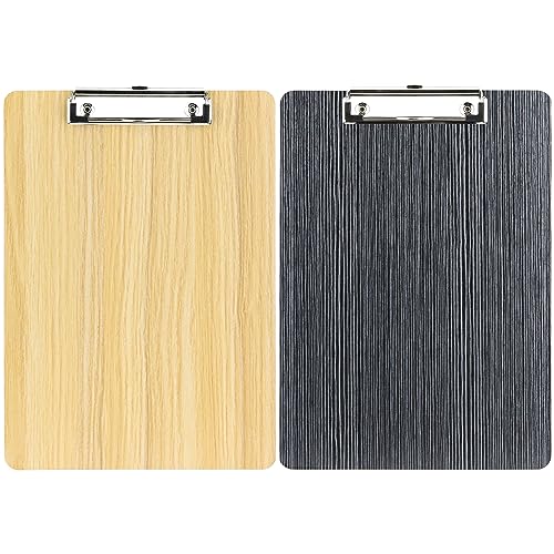 NTGRTY Klemmbrett A4 Holz 2 Stück A4 Klemmbretter Dunkelbraun Schreibbrett Clipboard Zwischenablage für Schule,Zuhause, Büro