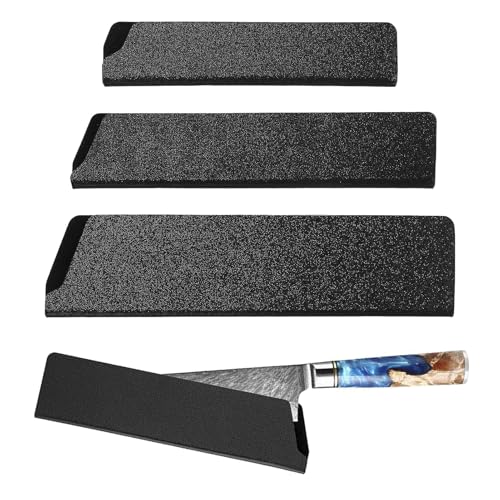 3 Stück Kochmesser Schutzhülle,Messerschutzhülle Set,Klingenschutz Für Messer,Schwarz Messerschutz,Universal Abs-Messerschut,Beflockungsmesser Sets Für Messer Mit Klingenlänge Bis 22 cm