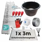 Scorprotect® Schuttrutsche Bauschuttrutsche 3 m flexibel mit Einfülltrichter und Zubehör