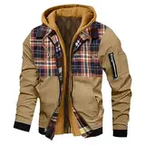 KONG JIMFAN Übergangsjacke Herren Sport Tops Regenjacken & -Mäntel Für Herren Daunenjacken Herren Regenjacken Sakkos Für Herren Herren Jacket Herren Freizeit Übergangsjacke Feldjacke(Khaki,M)