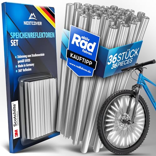 NEXTCOVER® Speichenreflektoren Fahrrad - Das Original - [3M Scotchlite] maximale Sichtbarkeit I StVZO zugelassene Speichen Reflektoren Fahrrad I Fahrrad Reflektoren I Alternative Katzenaugen Fahrrad