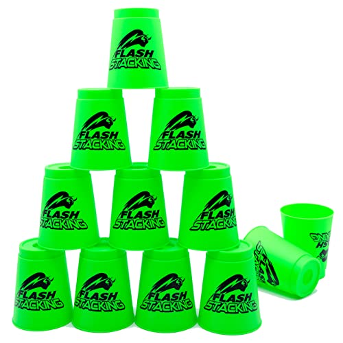 AMJKEJI 12 Stück Quick Stacks Cups, Sport Stapelbecher Stacking Stapel Becher Speed Trainingsspiel Challenge Competition Stapeln für Training Schnelle Reaktionsfähigkeit