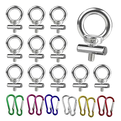 CVOZO 12 Stück Vorzelt Stopper Edelstahl, Kederstopper, Markisenhaken Camping Blockierungskit Kederschiene Zubehör für Kederschiene für Wohnwagen, Wohnmobil, Campervan, Boot (12PCS)