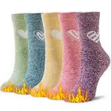 Niofind Thermosocken Damen, Wollsocken, Wintersocken Damen, Dicke Stricksocken, Warme Socken Damen, Bunte Gemütlich und Atmungsaktiv, 37-42, 5 Paar