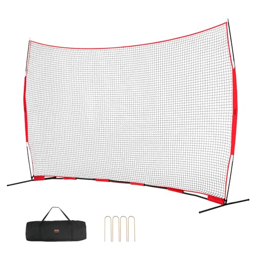 VEVOR Barrikaden-Backstop-Netz, Ballsport-Absperrnetz, 507 x 140 x 312 cm Tragbare Übungsausrüstung mit Tragetasche, Schutzschirm für Baseball, Softball, Fußball, Hockey-Training, für den Garten