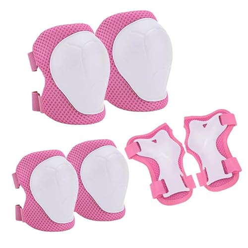 Knieschoner kinder，Protektoren kinder，inliner schutzausrüstung kinder，Knie schoner3-8 Jahr alt kinder Protektoren set，Geeignet für Skating，Fahrräder，Skateboarden (Rosa)