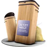 Tropi®️ Bambus Müllsackständer für Gelbe Säcke – 80L Gelber Sack Ständer mit Deckel & Sichtschutz – EIN großer, stilvoller & geruchsdichter Mülleimer für Deine Küche! (Quadratisch)
