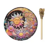 Schamanentrommel, 25cm Handgemachte Schamanische Trommel mit Trommelstock, Spirituelle Musik Trommel Erwachsene Handtrommel Rahmentrommel für Entspannung, Meditation, Heimdekoration, Geschenk