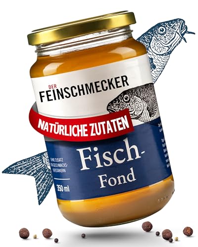 Der Feinschmecker 350ml Fischfond aus natürlichen Zutaten I Leckere Basis für cremige Suppen, Saucen & Eintöpfe I Höchste Qualität ohne Geschmacksverstärker für natürliche Aromen bei Fischgerichten