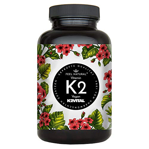 Vitamin K2 MK7-365 Kapseln - 200µg je Kapsel - Spitzenrohstoff K2VITAL® mit 99,7% All-Trans-MK7 - Hochdosiert, vegan, ohne Zusätze wie Magnesiumstearat - laborgeprüft, in Deutschland produziert